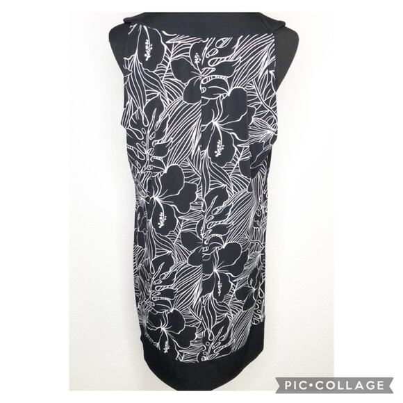 EnFocus Women black and white floral sleeveless shift dress size 14W - Picture 13 of 13